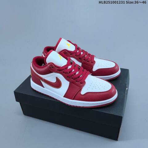 Jordan Air Jordan 1 Low Red White 36 46 Basketball - Unisex (BS-67160)