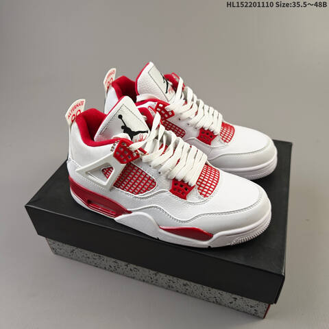 Jordan Air Jordan 4 Retro OG White Red 35 5 48B Basketball - Women's (BS-63862)