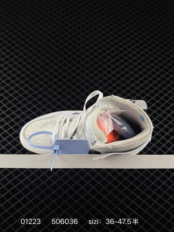 Nike Jordan Off White Air Jordan 1 Retro High OG White Cream Blue Orange EU 36-47 5 Sneaker - Unisex (BS-79787)