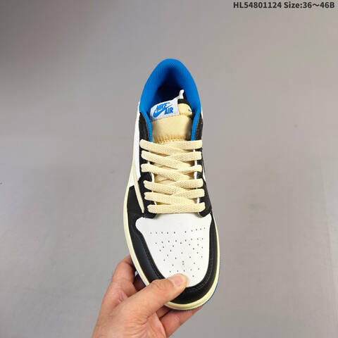 Nike Air Jordan 1 Low Travis Scott White Black Blue Cream 36-46 Casual - Unisex (BS-63168)
