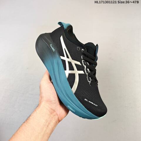 Asics Gel Nimbus 27 Black White And Light Gray EU 36-47 Running Shoe Running Sneakers - Unisex (BS-69254)