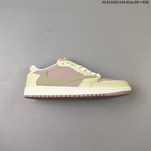 Nike Air Jordan 1 Low x Travis Scott Mauve Pink And Pale Yellow Cream EU 36 45 Lifestyle - Unisex (BS-63923)