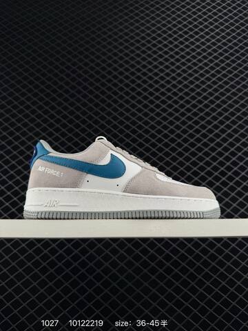 Nike Air Force 1 Low 07 White Gray With Blue Iridescent And Green Accent Colorways 36-45 Casual - Unisex (BS-74526)