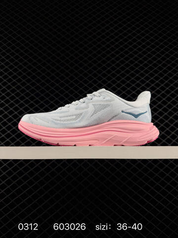 HOKA ONE ONE Clifton 10 Light Grey Pink Blue EU 36-40 Running Shoe Running Sneakers Unisex BS-86295