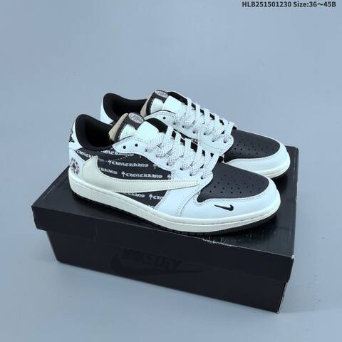 Jordan Air Jordan 1 Low x Travis Scott Black White EU 36-45 Casual - Unisex (BS-67174)