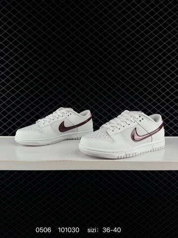 Nike Dunk Low White Burgundy Pink EU 36-40 Skate - Unisex (BS-71652)