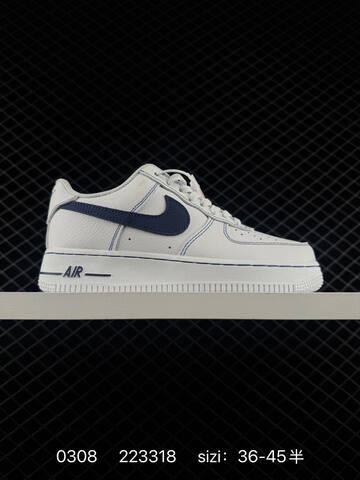 Nike Air Force 1 Low HQ2037-001 White Navy Blue EU 36-45 Lifestyle - Unisex (BS-72745)