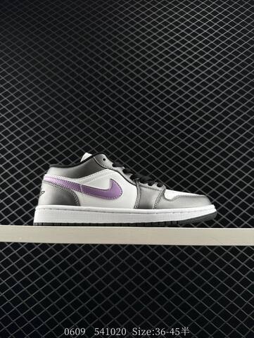 Jordan Air Jordan 1 Low White Metallic Silver Purple Black EU 36-45 Sneaker - Unisex (BS-81235)