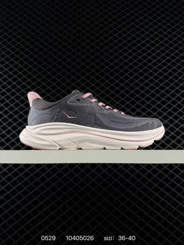 HOKA ONE ONE Clifton 9 Dark Grey White Pink EU 36-40 Running Shoe Running Sneakers Unisex BS-86221