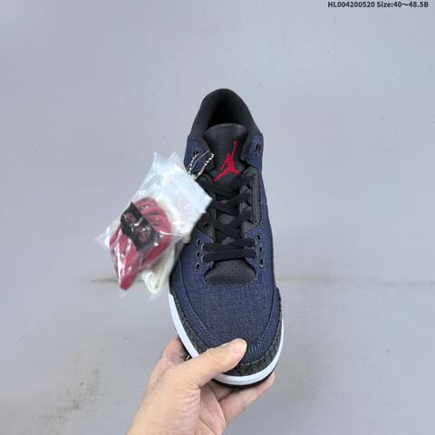 Jordan Levi s x Air Jordan 3 Retro SP Denim Black White Red EU 40-48 5 Basketball - Men's (BS-65913)