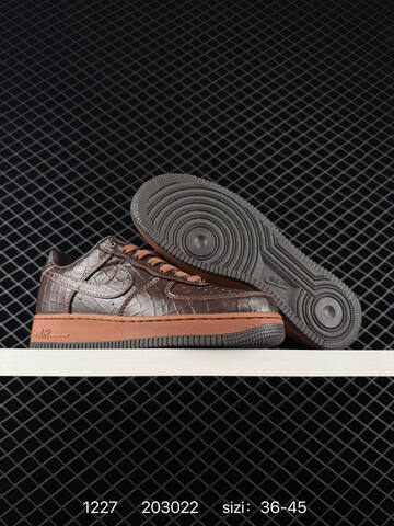 Nike Air Force 1 07 Low Dark Brown Croc-embossed Brown Gum EU 36-45 Lifestyle - Unisex (BS-73452)