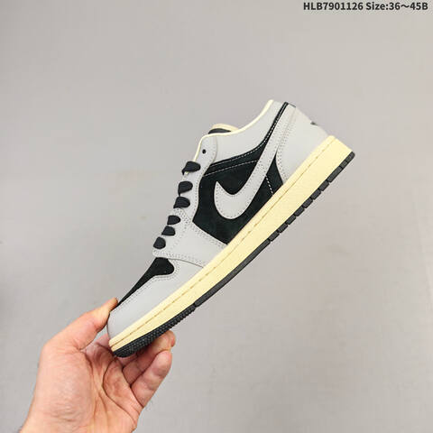 Nike Air Jordan 1 Low Black Gray Cream EU 36-45 Lifestyle - Unisex (BS-63064)