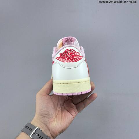 Nike Air Jordan 1 Low Pink White Red 36 48 5 Casual - Unisex (BS-66262)