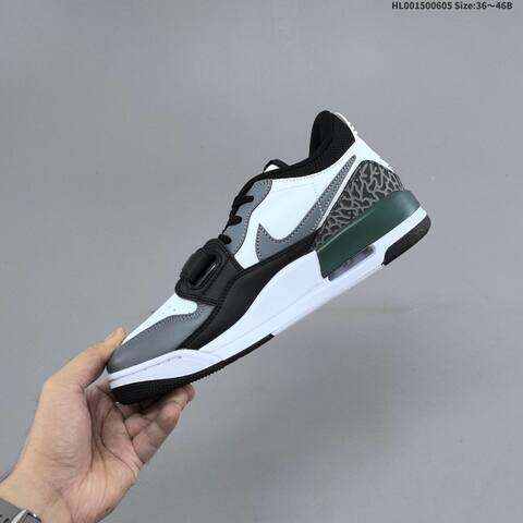 Nike Air Jordan Legacy 312 Low White Black Gray Oxidized Green 36 46B Casual - Women's (BS-65809)