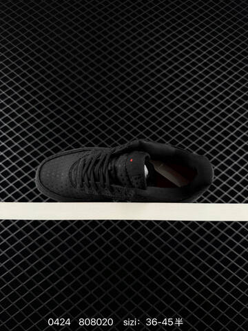 Nike Air Force 1 Low Triple Black Triple White With Heart Jacquard Pattern EU 36-45 With Half Sizes Lifestyle - Unisex BS-71901