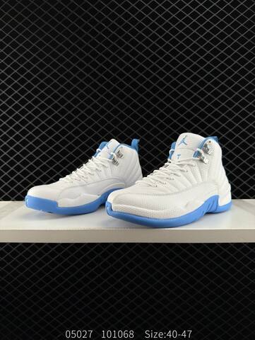 Jordan Air Jordan 12 Retro Melo White University Blue EU 40-47 Basketball Shoe - Men s BS-81297