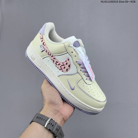 Nike Air Force 1 07 Beige White Purple Pink Black EU 36-42 Sneaker - Unisex (BS-60133)