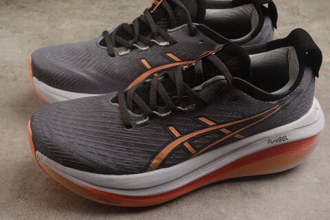 ASICS GEL NIMBUS 27 1011B958 021 Grey Orange White Black US 9 EUR 42 5 UK 8 CM 27 Running Shoe Running Sneakers - Men's (BS-59742)
