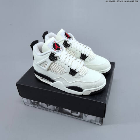 Jordan Air Jordan 4 Retro Flight Club Sail Black Red EU 36-48 5 Basketball - Unisex (BS-67205)