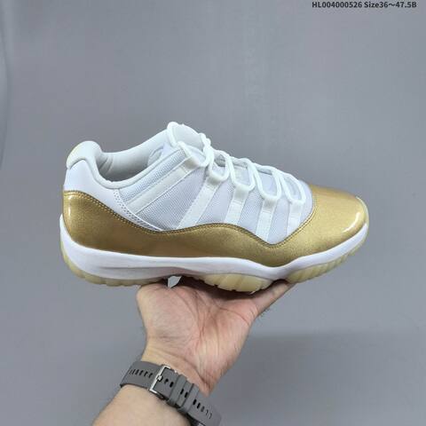 Jordan Air Jordan 11 Retro Low White Metallic Gold EU 36-47 5 Basketball - Unisex (BS-65876)