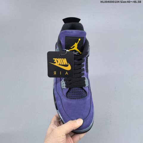Jordan Air Jordan 4 Retro OG Imperial Purple Black Grey Yellow EU 40-48 5 Basketball - Men's (BS-67121)