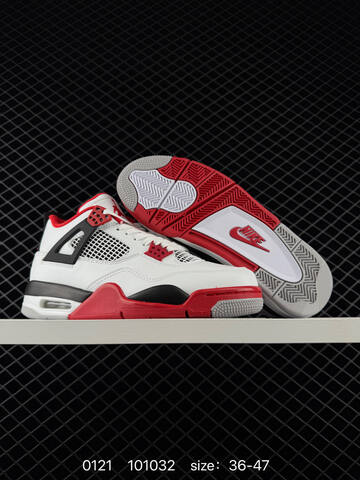 Jordan Air Jordan 4 Retro DC7770-160 White Red Black Grey EU 36-47 Basketball Shoe - Unisex (BS-79799)