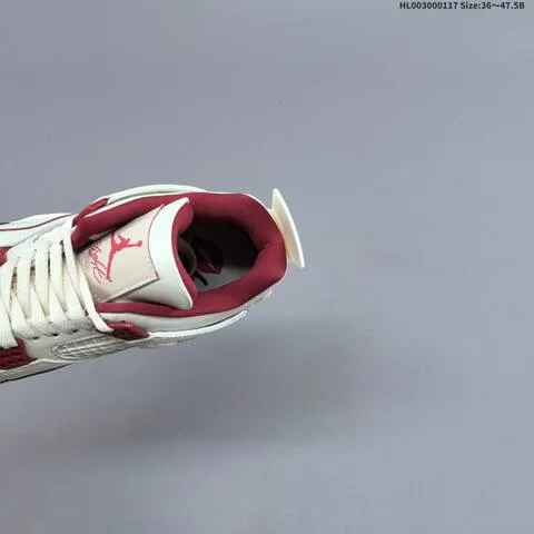 Jordan Air Jordan 4 Retro White White-sierra Red 36 47 5 Basketball - Unisex BS-66941