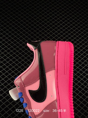 Nike Air Force 1 Low Pink Black With Blue Laces 36-45 5 Lifestyle - Unisex (BS-73509)