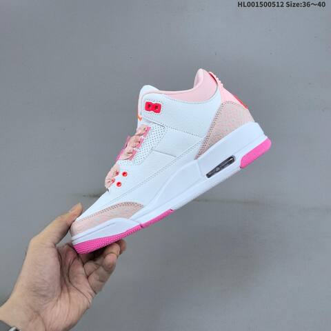 Jordan Air Jordan 3 Retro Spring Flowers White Pink Hot Pink EU 36-40 Basketball - Unisex (BS-65989)