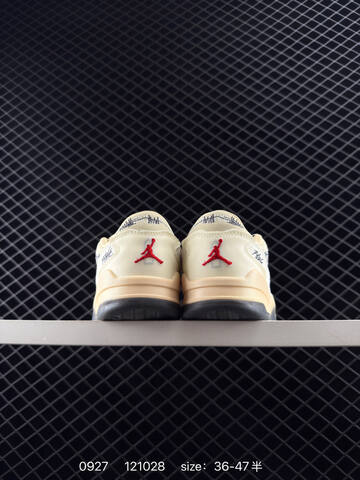 Jordan Who Decides War x Air Jordan 4 Flight Court Coconut Milk Coconut Milk Cream Red Black Grey EU 36-47 Basketball Shoe - Unisex BS-80622