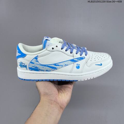 Jordan Air Jordan 1 Low x Travis Scott Black White EU 36-45 Casual - Unisex (BS-67174)