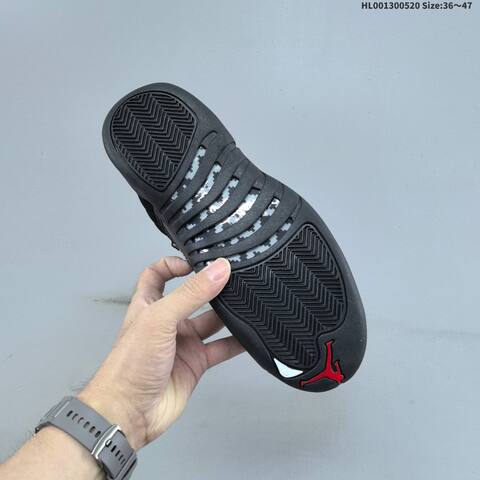 Jordan Air Jordan 12 Retro Low Black Red Grey 36 47 Basketball - Unisex (BS-65919)
