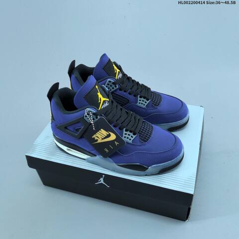 Jordan Air Jordan 4 Retro OG Purple Black Grey Yellow 36 48 5 Basketball - Unisex (BS-66200)