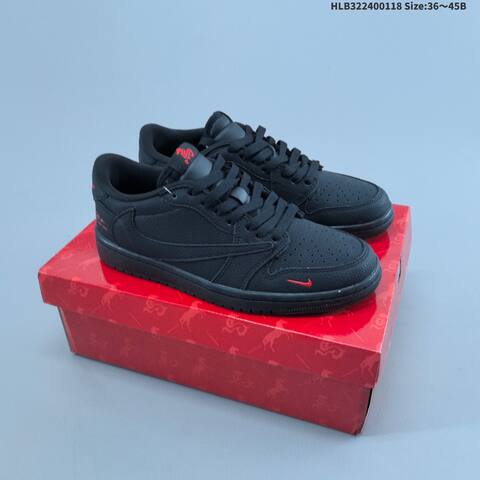 Jordan Air Jordan 1 Low x Travis Scott Black Red EU 36-45 Casual - Unisex (BS-66928)