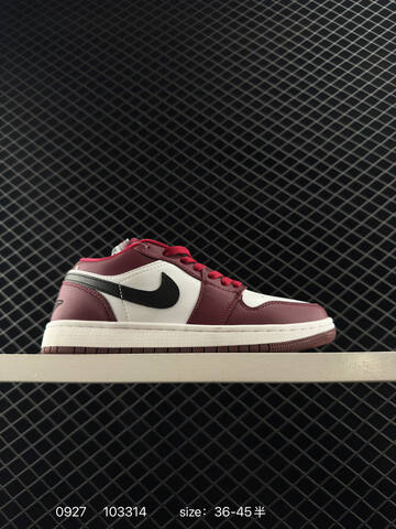 Jordan Air Jordan 1 Low White Maroon Black Red EU 36-45 Sneaker - Unisex BS-80618