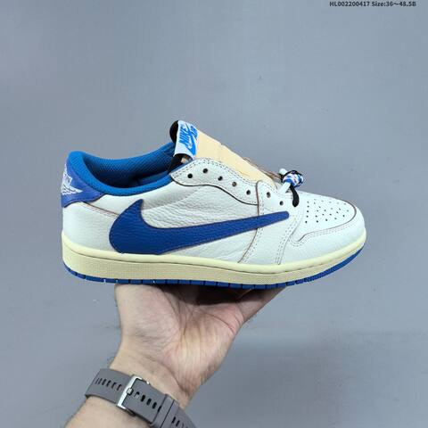 Jordan Travis Scott x Fragment Design x Air Jordan 1 Low OG Sail Blue Black EU 36-48 5 Casual - Unisex (BS-66156)