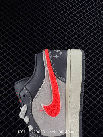 Jordan Air Jordan 1 Low Dark Grey Light Grey Bright Red Off White EU 36-40 Sneaker - Unisex BS-80138