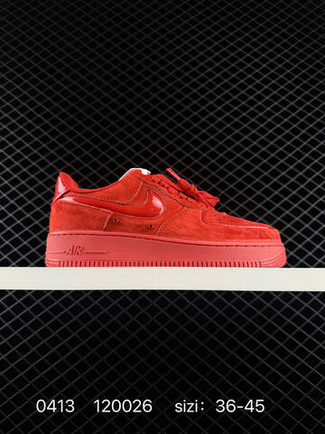 Nike Air Force 1 07 Low Triple Red Suede With Patent Red Accents EU 36-45 Lifestyle - Unisex (BS-72140)