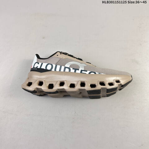 On Cloudmonster Tan Grey Black White EU 36-45 Running Shoe Running Sneakers - Unisex (BS-69766)