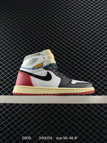 Jordan Union x Air Jordan 1 Retro High OG NRG White Blue Red Black Cream EU 36-46 Basketball Shoe - Unisex BS-80756