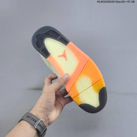 Jordan Air Jordan 4 Retro Sail Light Grey Gum Orange EU 36-47 5 Basketball - Unisex (BS-65915)