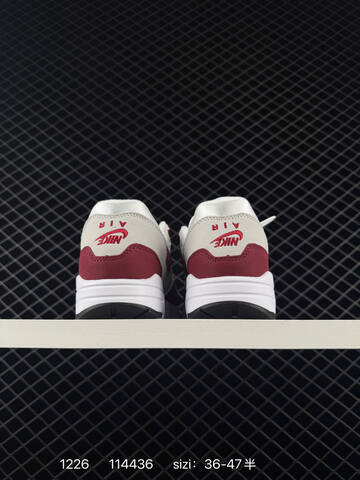Nike Air Max 1 White Light Gray Burgundy 36-47 5 Lifestyle - Unisex BS-73480