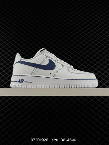 Nike Air Force 1 07 White Black Navy Blue EU 36-45 Casual - Unisex (BS-70161)