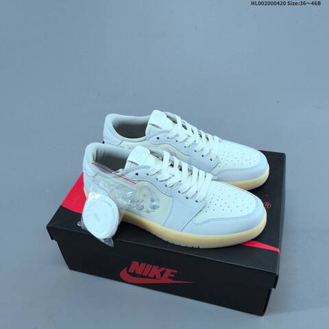 Jordan Air Jordan 1 Low OG Floral Swoosh Light Blue White With Floral Embroidered Swoosh And Gum Sole EU 36-46 Casual - Unisex (BS-66120)