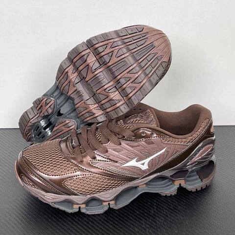 Mizuno Wave Prophecy LS A251105 Brown Metallic Bronze White Dark Gray Running Shoe Running Sneakers (BS-86778)