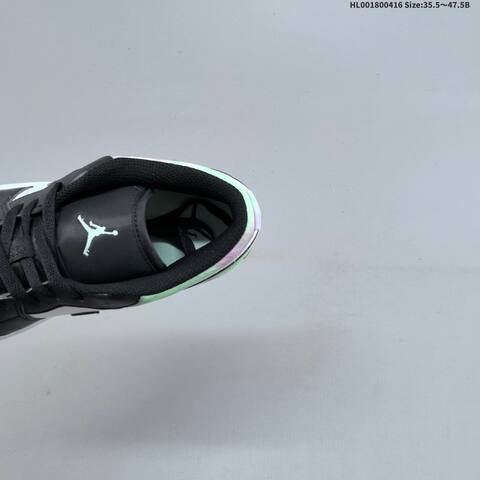 Jordan Air Jordan 1 Low SE Supernova Black White With Iridescent Pastel Green And Pink 35 5-47 5 Lifestyle - Unisex (BS-66168)