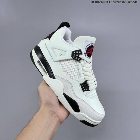 Jordan Air Jordan 4 Retro White Black Red 36 47 5 Basketball - Unisex (BS-66993)