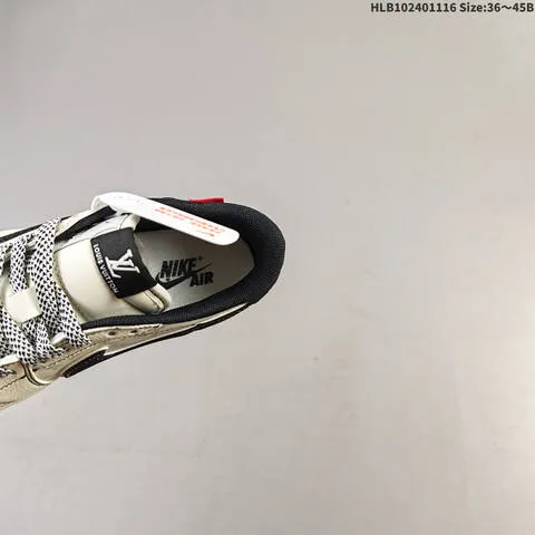 Nike Air Jordan 1 Low Cream Black White With Mint Green Accents And Red Details 36 45B Casual - Women s BS-63599