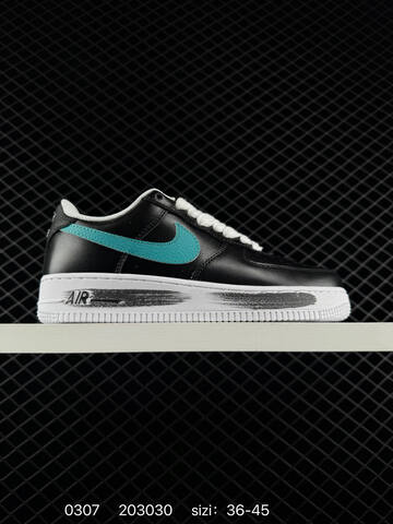 Nike Air Force 1 07 Black White Turquoise EU 36-45 Lifestyle - Unisex (BS-72753)