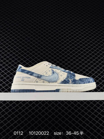 Nike Dunk SB Low White Blue Monogram Denim 36-45 Skate - Unisex (BS-73184)